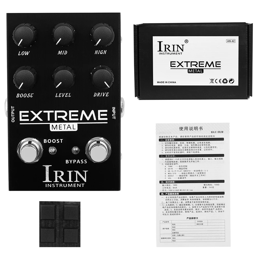 Irin Gitarren effekt pedal Overdrive Distortion Lautsprecher analog klassisch britisch Rock Effekt True Bypass E-Bass Gitarren pedal