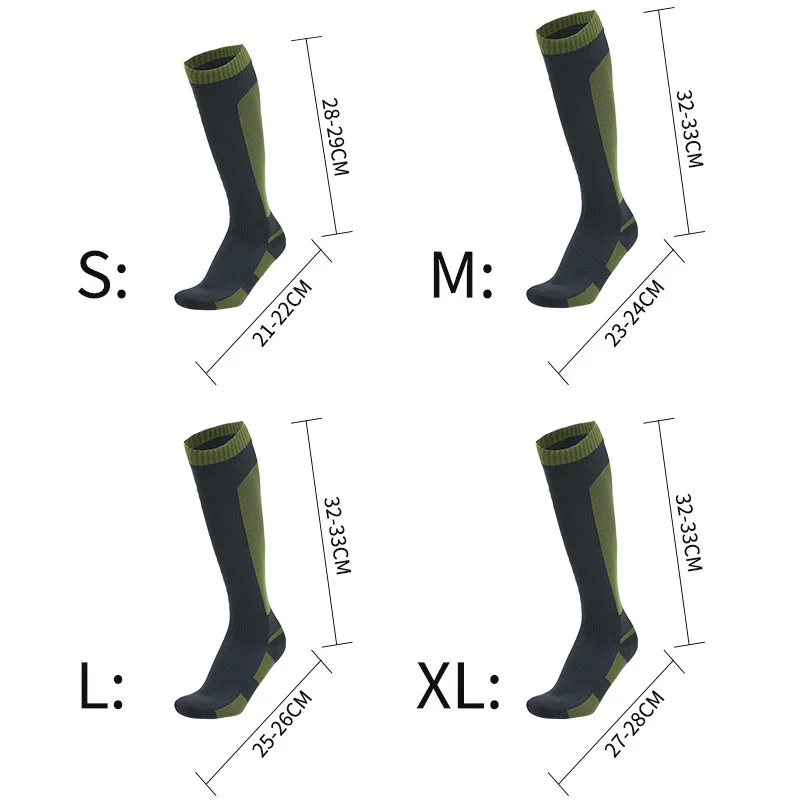 Calcetines hasta la rodilla impermeables para senderismo, vadear, acampar al aire libre, ciclismo, esquí, montañismo, calcetines largos cálidos hasta la rodilla impermeables
