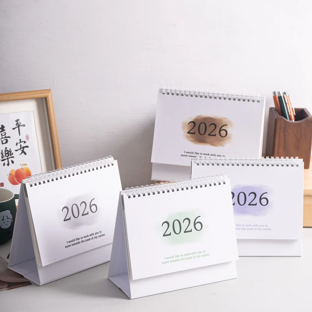 2026 novo calendário de mesa grande inglês calendário livros anual para fazer lista mensal planejador diário gerenciamento de tempo