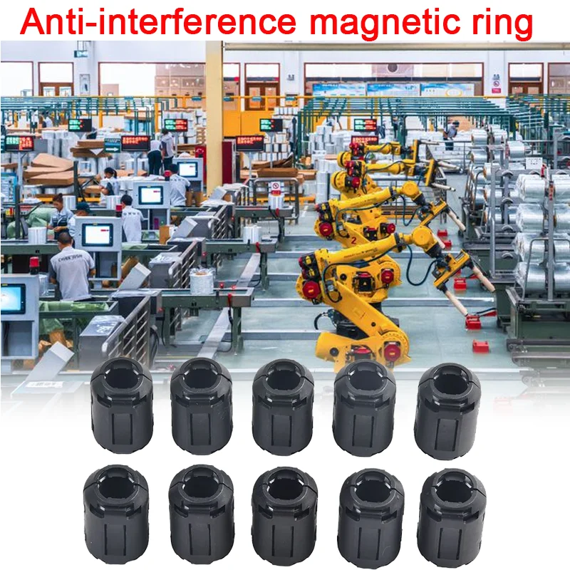 10Pcs TDK Ferrite Core Choke Clip Noise Suppressor Filter Ring Cable Clamp RFI EMI for Audio/Video Cables Power Cord