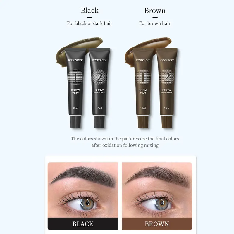 Eyelash Eyebrow Tint Permanent Dye Kit Waterproof Lasting Fast Tint Henna Brow Enhancers Cream Gel Makeup Tool
