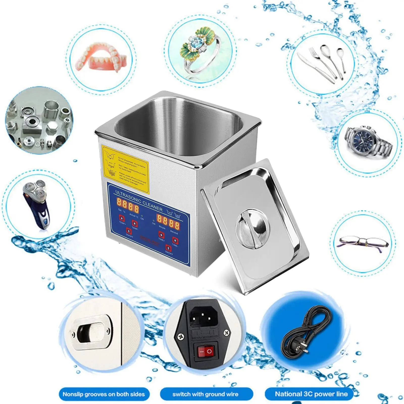 Sihao 0.8L-30L Ultrasone Reiniger Machine Roestvrij Staal Digitale Verwarming Timer Sieraden Reiniging voor Commercieel Persoonlijk Huis