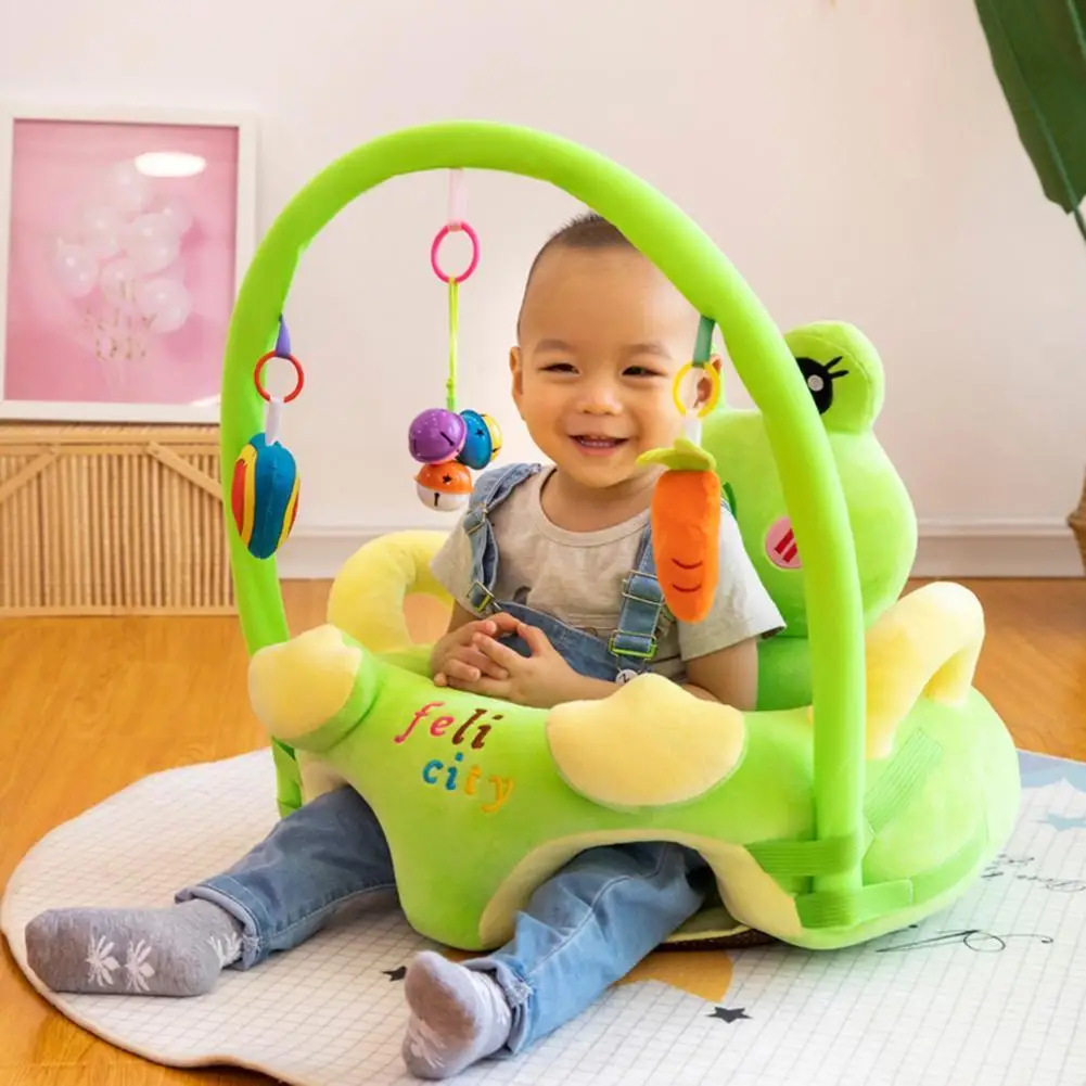 Bebê dos desenhos animados anti queda aprendizagem assento sofá das crianças ferramenta de aprendizagem mãe e bebê educação precoce sofá capa com pólo e brinquedo
