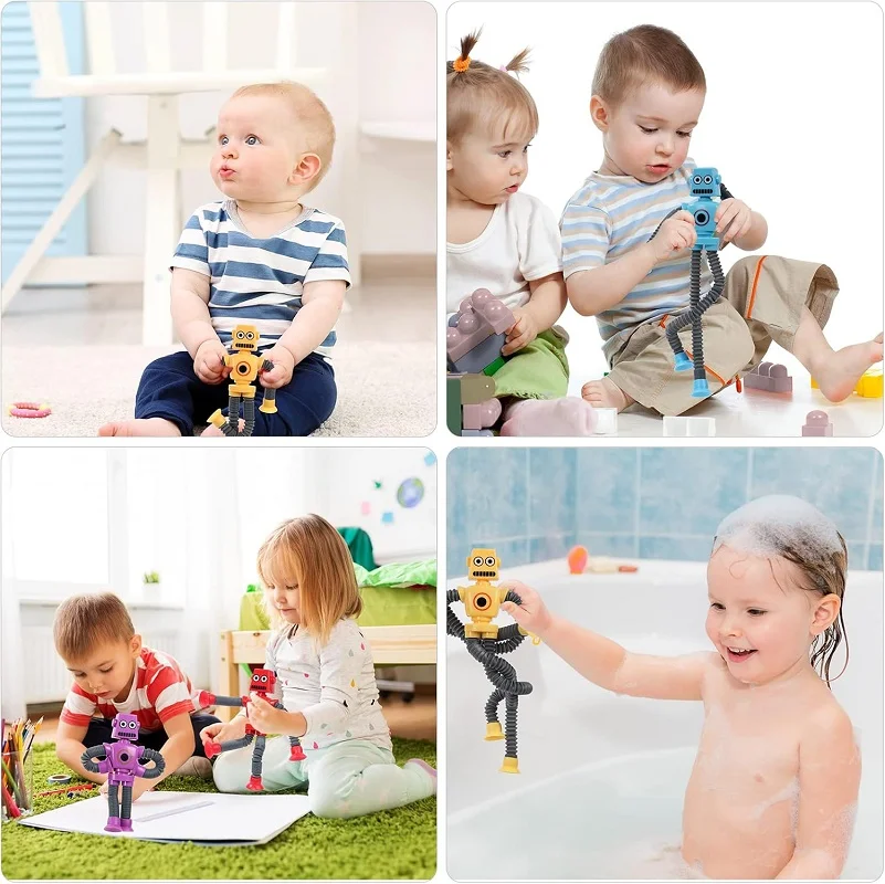 Fidget ของเล่นเด็ก Telescopic ดูดถ้วยหุ่นยนต์ของเล่น Sensory ของเล่นออทิสติก Pop หลอด Antistress สําหรับเด็กรูปร่างเปลี่ยนเกม