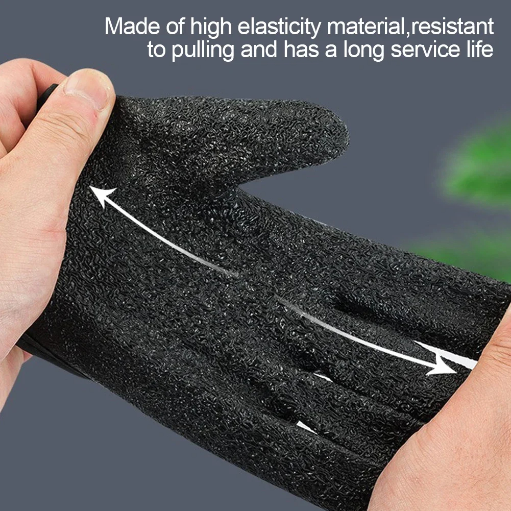 Luvas de pesca atrapar peixe antiderrapante durabl malha dedo cheio à prova dwaterproof água trabalho cutproof luva fecho esquerda direita vestuário proteger a mão