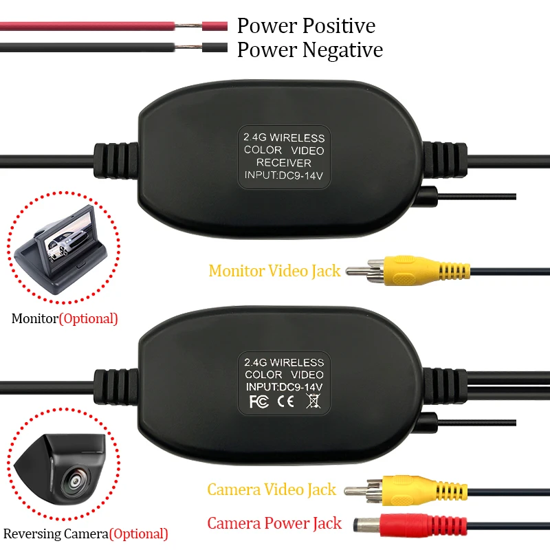 2.4G Wireless Car Rear View Camera Color Video Transmitter Receiver Kit 12V For Multimedia Monitor Rearview Camera