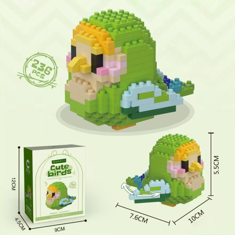 ビルディングブロック 3D 鳥かわいいオウムモデル組み立てるテーブル装飾子供のおもちゃキッズギフトマイクロ DIY レンガ知育玩具