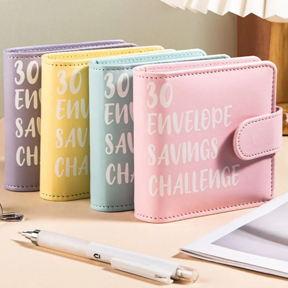 หนัง PU เงินสดความท้าทาย 30 วันคู่มือซองจดหมาย Challenge Binder Financial Planner กันน้ําซองจดหมาย Binder Notbook