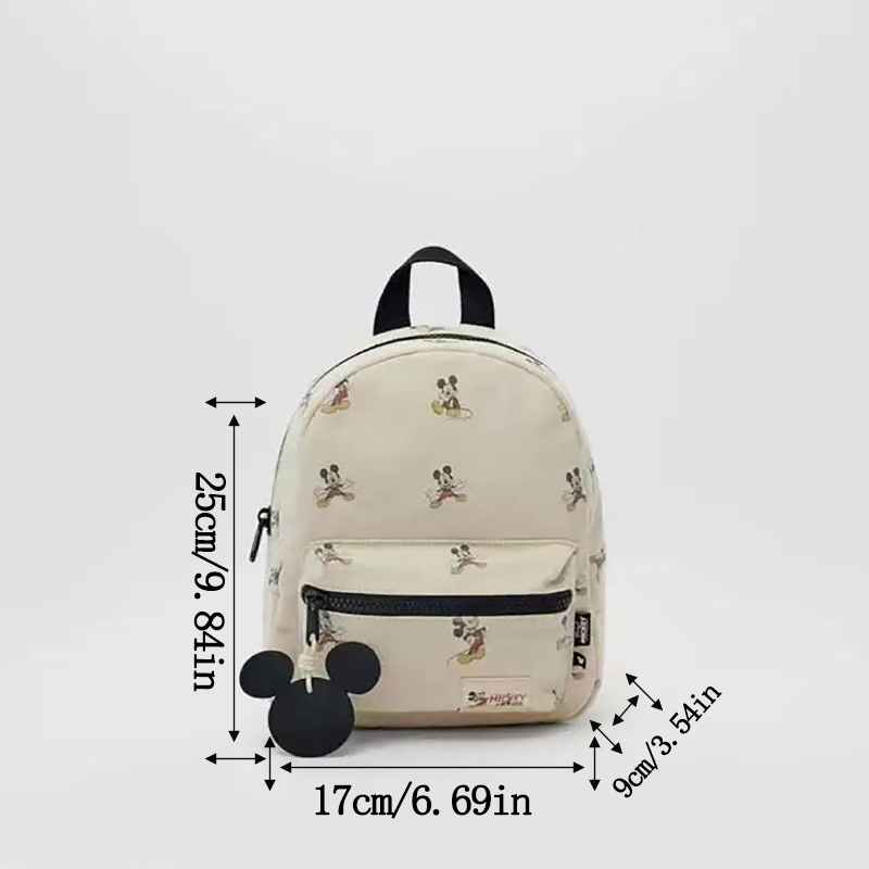 Mickey impressão disney nova mochila infantil mini bonito moda lona mochila pequena para presentes das crianças com pingente