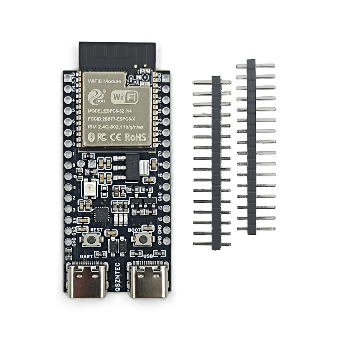ESP32-C6-DevKitC-1 Placa central de ESP32-C6 WIFI6 BLE Zigbee Módulos compatibles con la serie ESP32 de consumo de energía ultrabajo