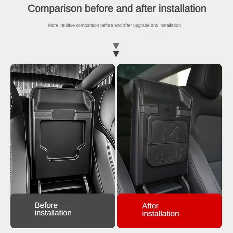 Für Neue Tesla Modell 3 + Highland 2024 Versteckte Lagerung Box Drücken Armlehne Box Verstauen Aufräumen Privatsphäre Lagerung Innen Zubehör