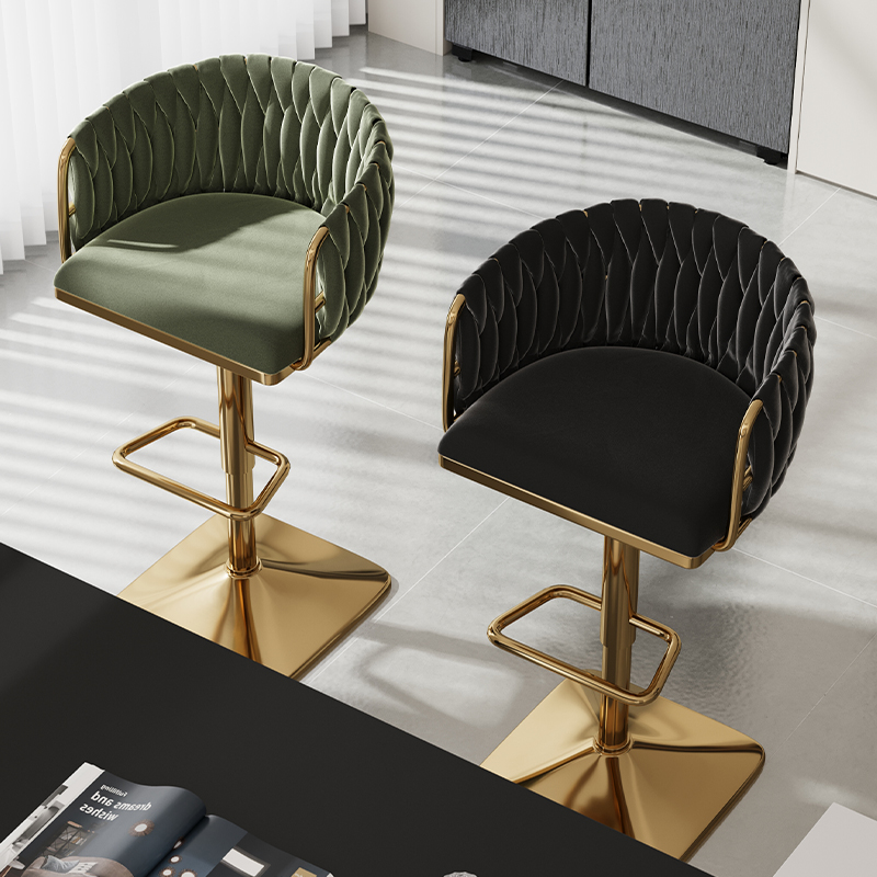 Silla de Bar, taburete de Bar giratorio, silla de Bar para el hogar, sillas altas de escritorio frontal de alta gama, taburete de sala de estar de moda