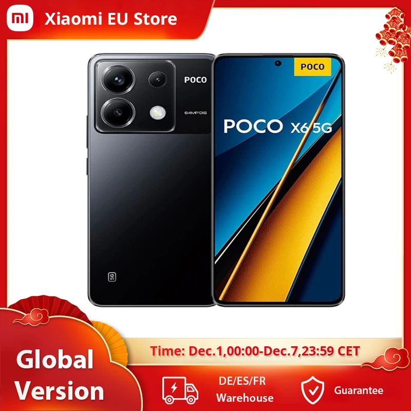 POCO X6 5G Teléfonos Inteligentes NFC Snapdragon ®   7s Gen 2 120Hz 64MP triple cámara con OIS 67W que carga la versión global 5100mAh