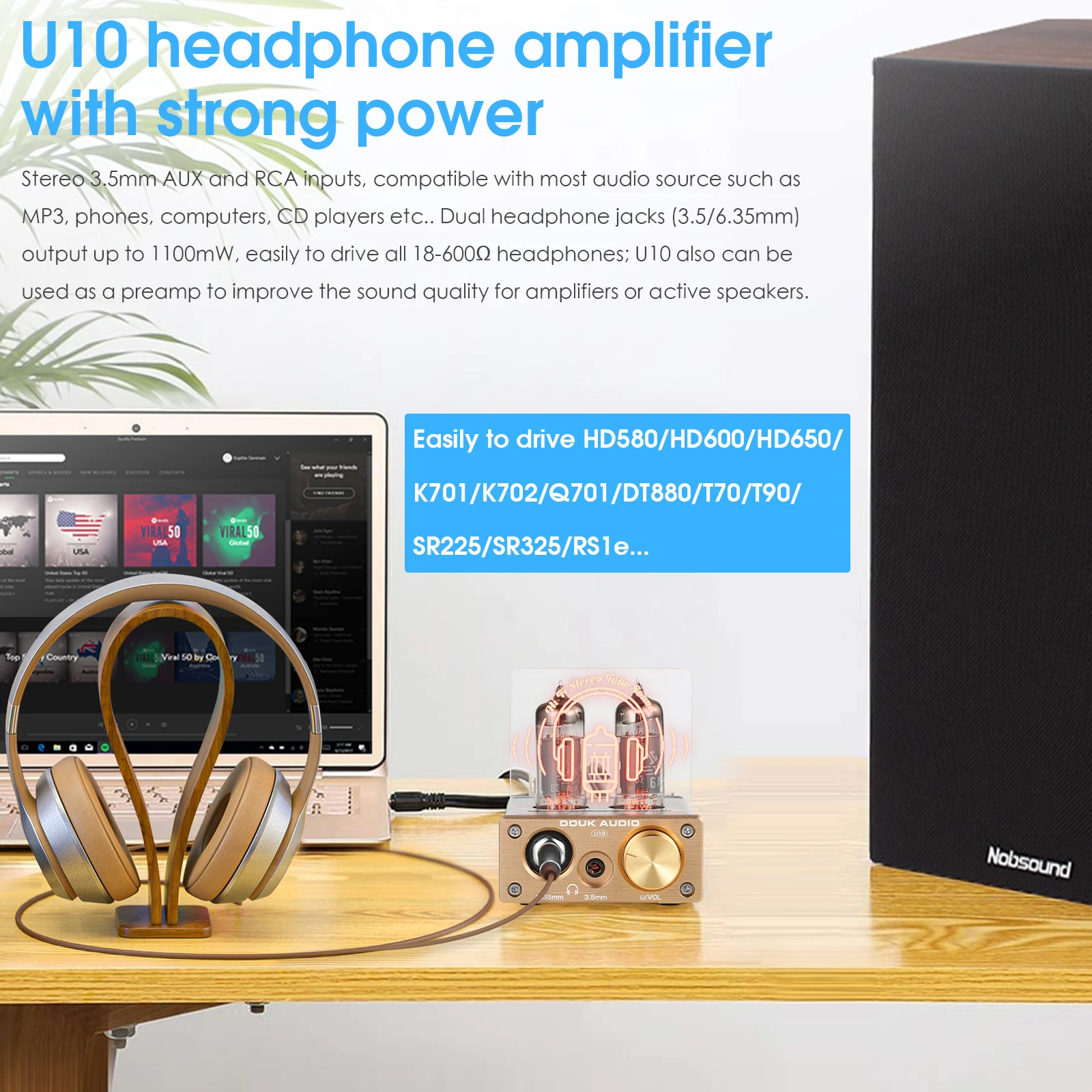 Douk Audio U10 Hifi Ventil rohr Vorverstärker Stereo Aux Desktop Audio Vorverstärker 6,35mm/3,5mm Kopfhörer verstärker