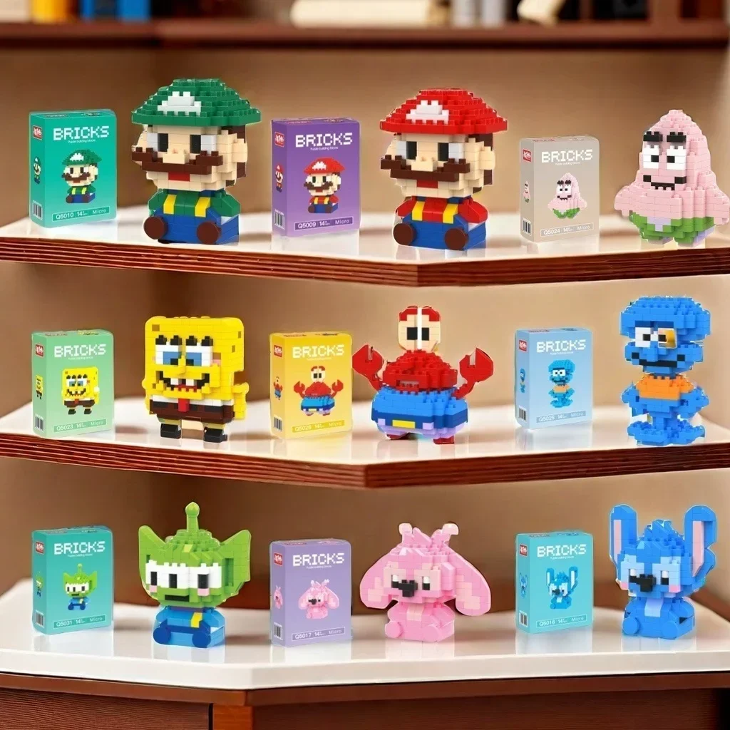 Новый Super Mario Q мультфильм головоломки блоки для детей мелкие частицы развивающая игрушка студенческая кукла модель подарок