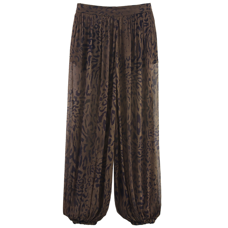 HXAO 2025 Women's Pants Animal Print Wide Pants Autumn Ladies Vintage Baggy Lantern Trousers Y2K Pleated Oversize Wide Leg Pants