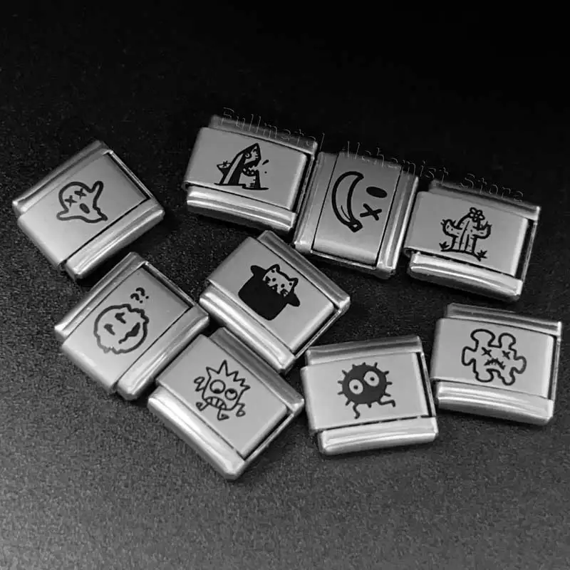 イタリアブレスレットステンレス鋼モジュール 9 ミリメートルパーソナライズされたジュエリーチェーンミニマリストラインパターンかわいい面白いカスタム男性のための