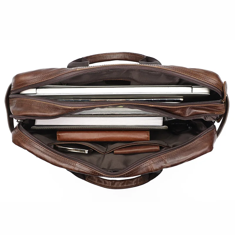 Formale Markendesigner-Aktentasche aus schwarzem Leder, Umhängetasche für Laptop, Notebook-Tasche, echtes Leder, Tragetasche, Rucksack, 3-in-1