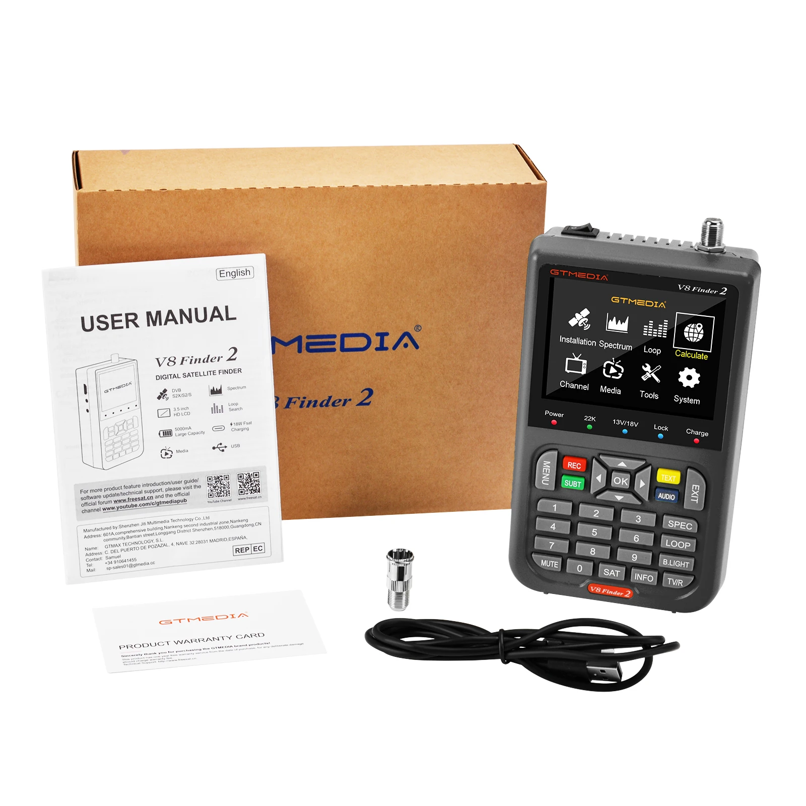 👍GTMEDIA V8 Finder2 DVB-S2 1080P HD Vệ Tinh Tìm Metter V8 Finder2 VS ST-5150 V8 Tìm PRO WS-6933 WS-6980 WS-6906