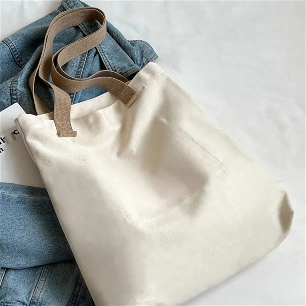 1Pcs frauen Einkaufstasche Leinwand Nähgarn Große Kapazität Erweiterte Sinn Handtasche Bequem Praktische Weibliche der Pendler Tasche