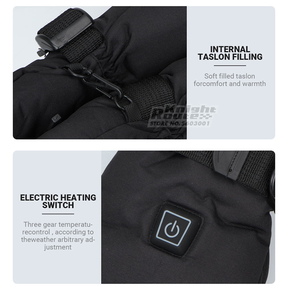 Luvas aquecidas masculinas recarregáveis por usb, luvas térmicas de inverno com aquecimento, luvas de aquecimento elétrico com tela sensível ao toque para motocicleta, luvas de esqui