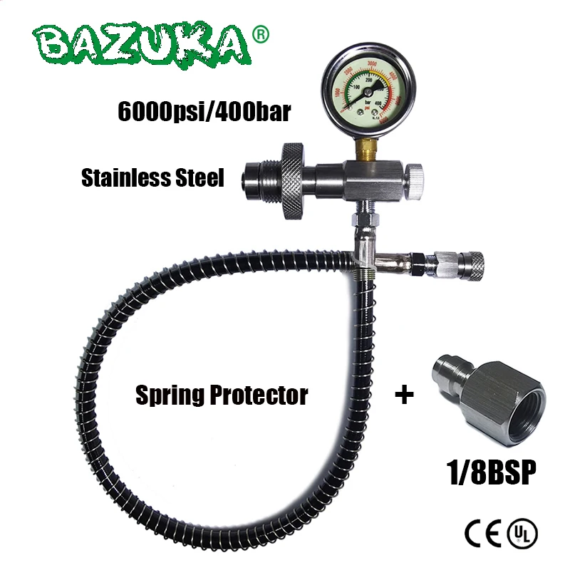 HPA Scuba HP Air Fill Station Refill Filling Connector Adapter DIN Big Gas Tank To Small Cylinder Bottle G5/8 Stainless Steel