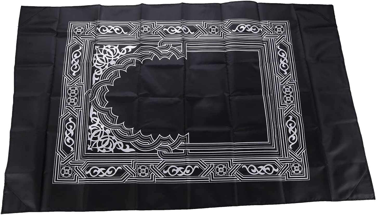 Prayer Rug Polyester Portable Braided Mats Simply Print with Compass In Pouch Travel Home New Style Mat Blanket 100x60cm