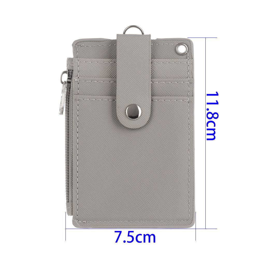 Portable Coin Purse Wallet Leather Business ID Card Credit Badge Holder Keychain