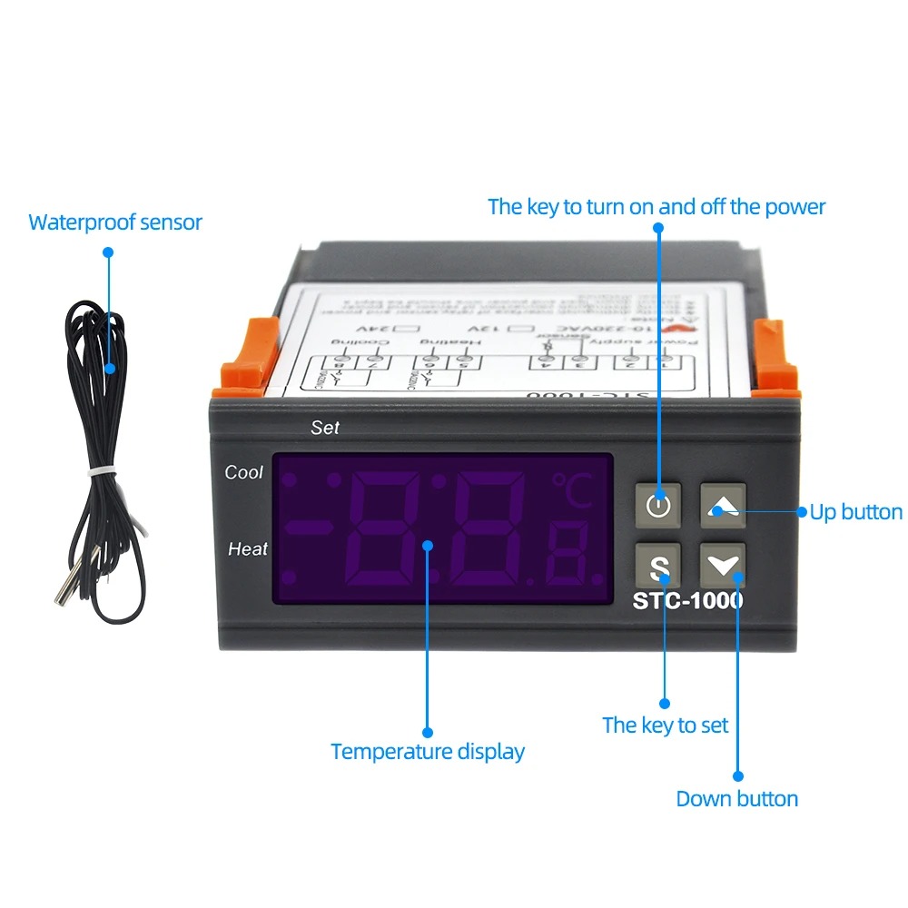 STC-1000 Regolatore di Temperatura Termostato Termoregolatore Incubatrice Relè Birra Incubatrice Riscaldatore di Raffreddamento 12V 24V 220V
