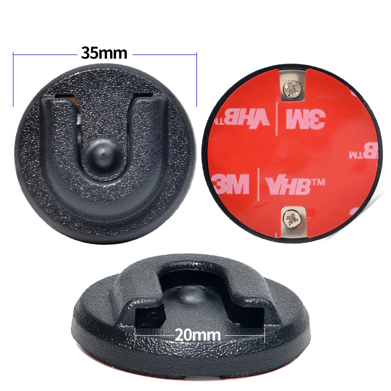 CB-Mikrofonhalter, Mikrofonhalterhalterung mit rundem Knopf, Handy-Radio-Mikrofonhalter-Clip mit selbstklebender Rückseite für tragbare Funkgeräte