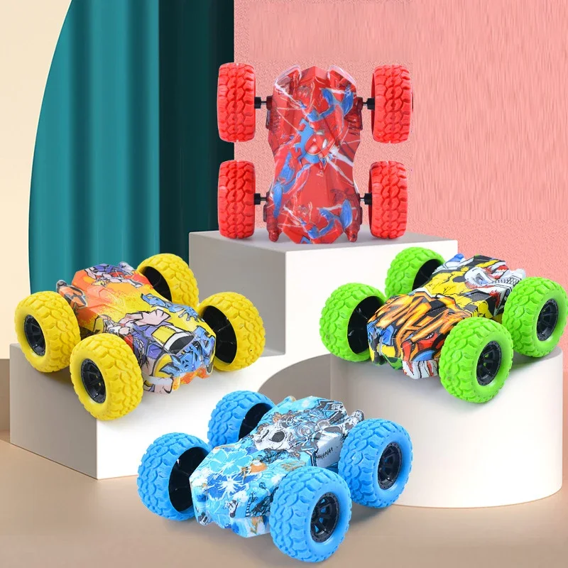 Auto giocattolo per bambini divertente auto bifacciale sicurezza inerziale anti-collisione anti-caduta modello anticaduta per bambini scorrevole fuoristrada