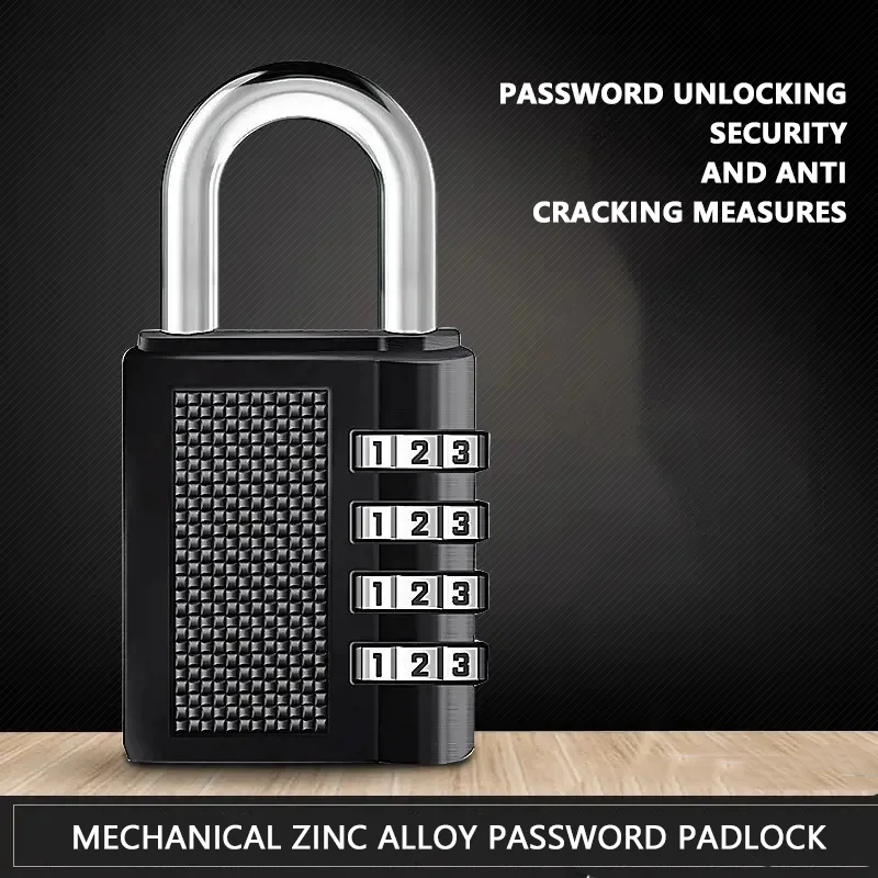 Combination Padlock 4 Digit Password Locks Suitcase Luggage Metal Waterproof Password Padlock for School Locker Gym Locker Gate