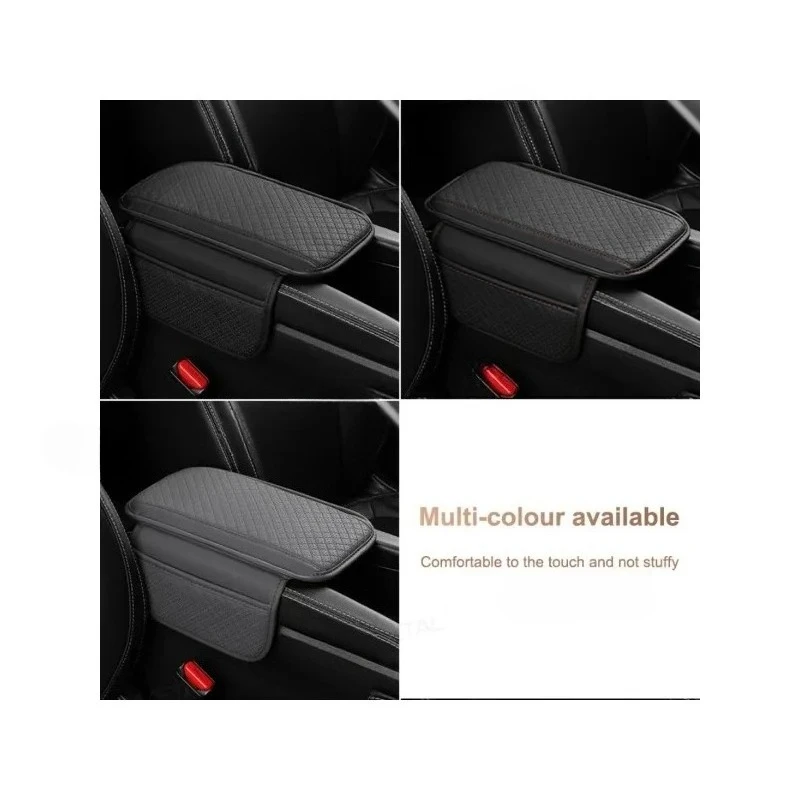 Caixa de apoio de braço de carro de couro almofada de espuma de memória console central capa protetora de descanso de braço com bolso de armazenamento almofada de descanso de cotovelo