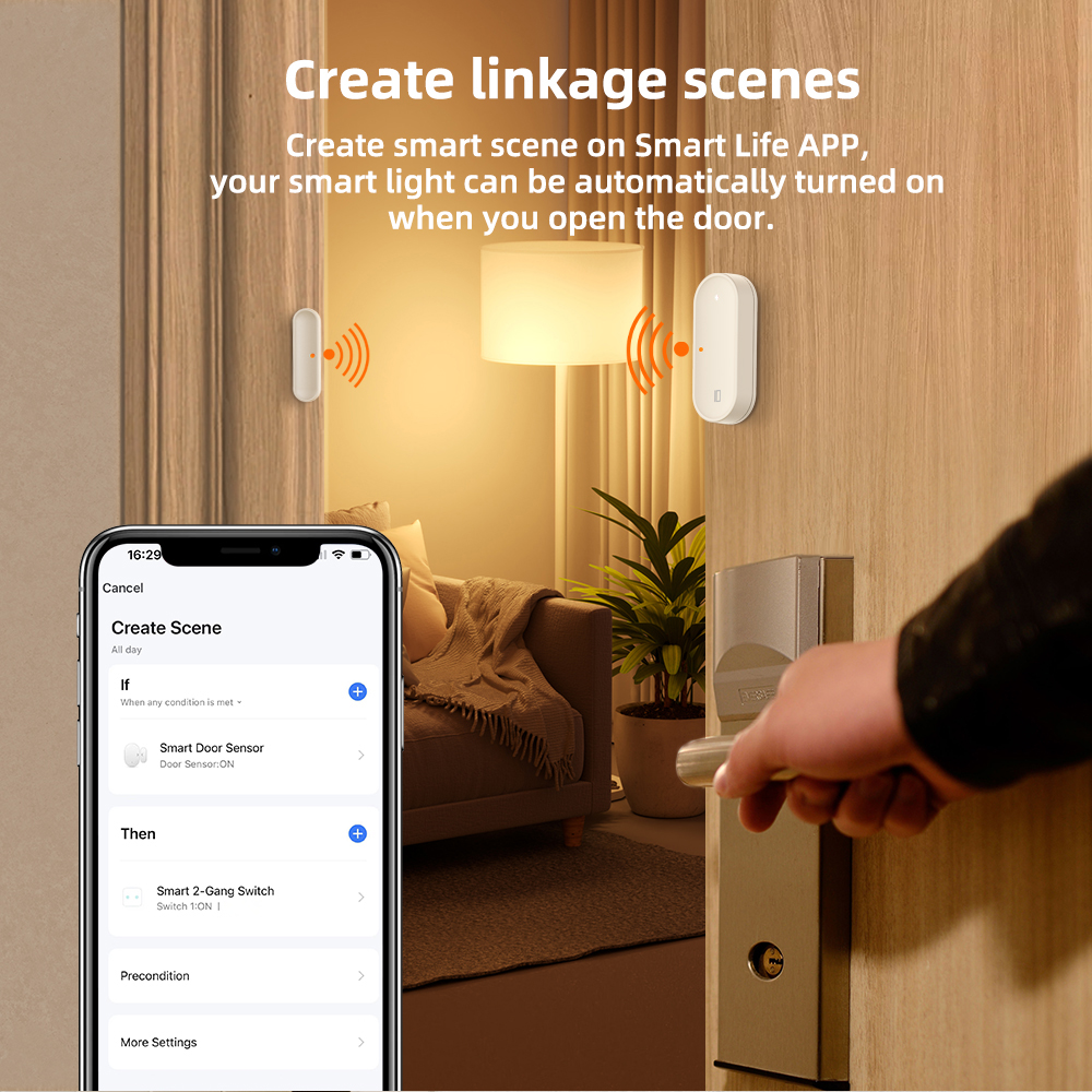 AVATTO Tuya ZigBee Smart Door Sensor Door Open/Closed Wireless Detector Tamper Alarm Security System Work With Alexa Google Home