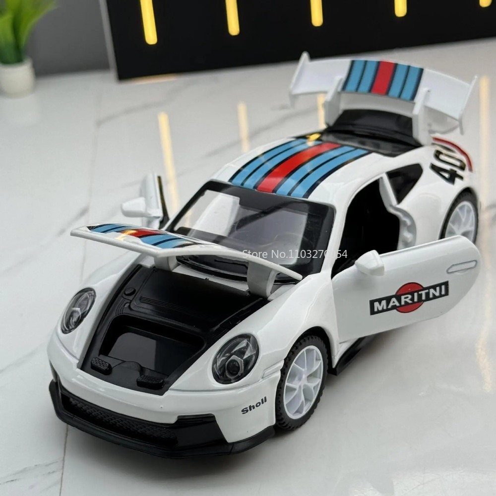 1/32 911 gt3 simulação liga modelo carro brinquedo diecast metal com som e luz carros esportivos brinquedos modelos crianças presentes coleção