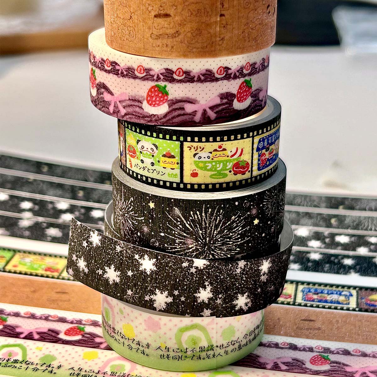 WAKAWAKA ธีมฤดูหนาว Washi เทปเงาดอกไม้ไฟ Deco Masking เทปสําหรับ Scrapbooking Decal สําหรับศิลปะ DIY หัตถกรรมอัลบั้ม Journal