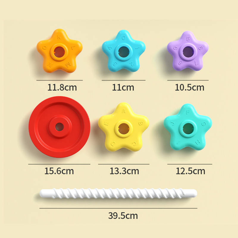 Rainbow Turret Stacking Music Color Nesting Ring 1-3 Years Old Infant Baby Turn Turret Puzzle Montessori Early Education Toys