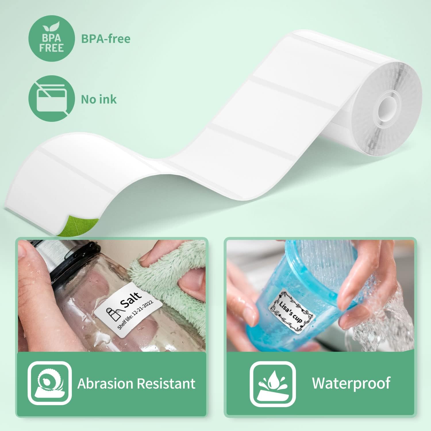 Mehrfarbiger Thermo-Etikettenaufkleber, selbstklebend, 20–50 mm, Thermopapier, kompatibel mit Phomemo M110 M200 M220 E210 P50, Etikettendrucker