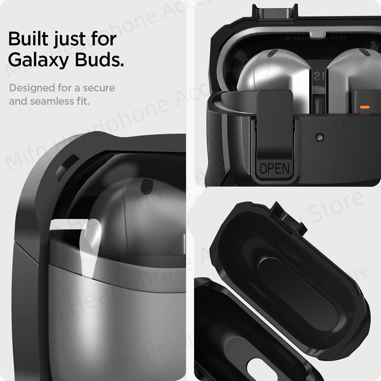 2024 [2-in-1] Rüstungshülle für Samsung Galaxy Buds 3/Galaxy Buds3 Pro Secure Lock Cover Buds3 Pro Cover mit Reinigungsset für Männer