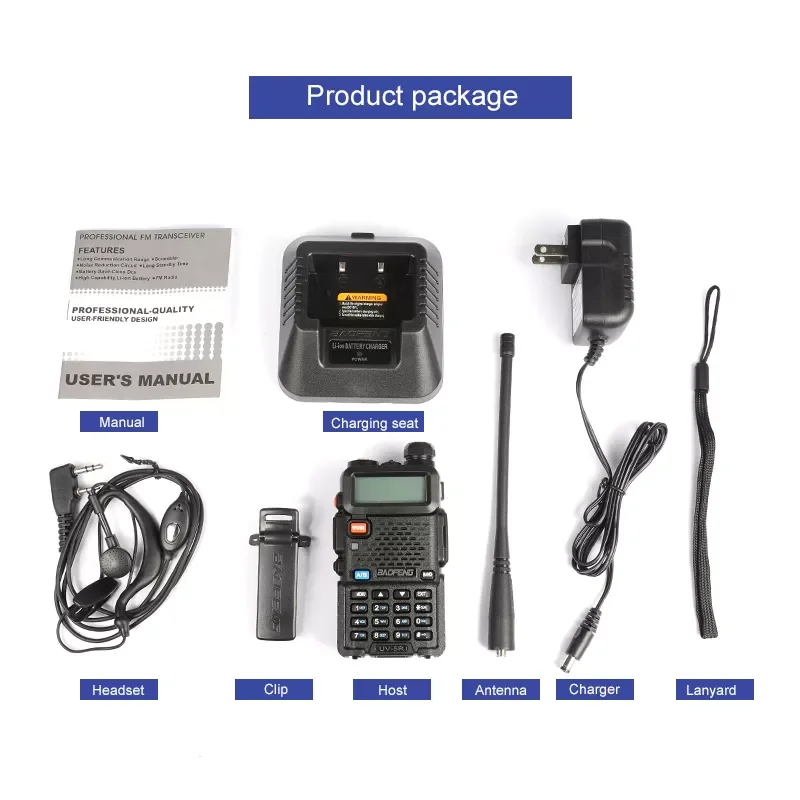 2PCS Baofeng UV-5R 5W 8W Walkie Talkie 1800mAh Tragbare Ham FM Radio VHF UHF dual Band Transceiver Zwei Weg Radio