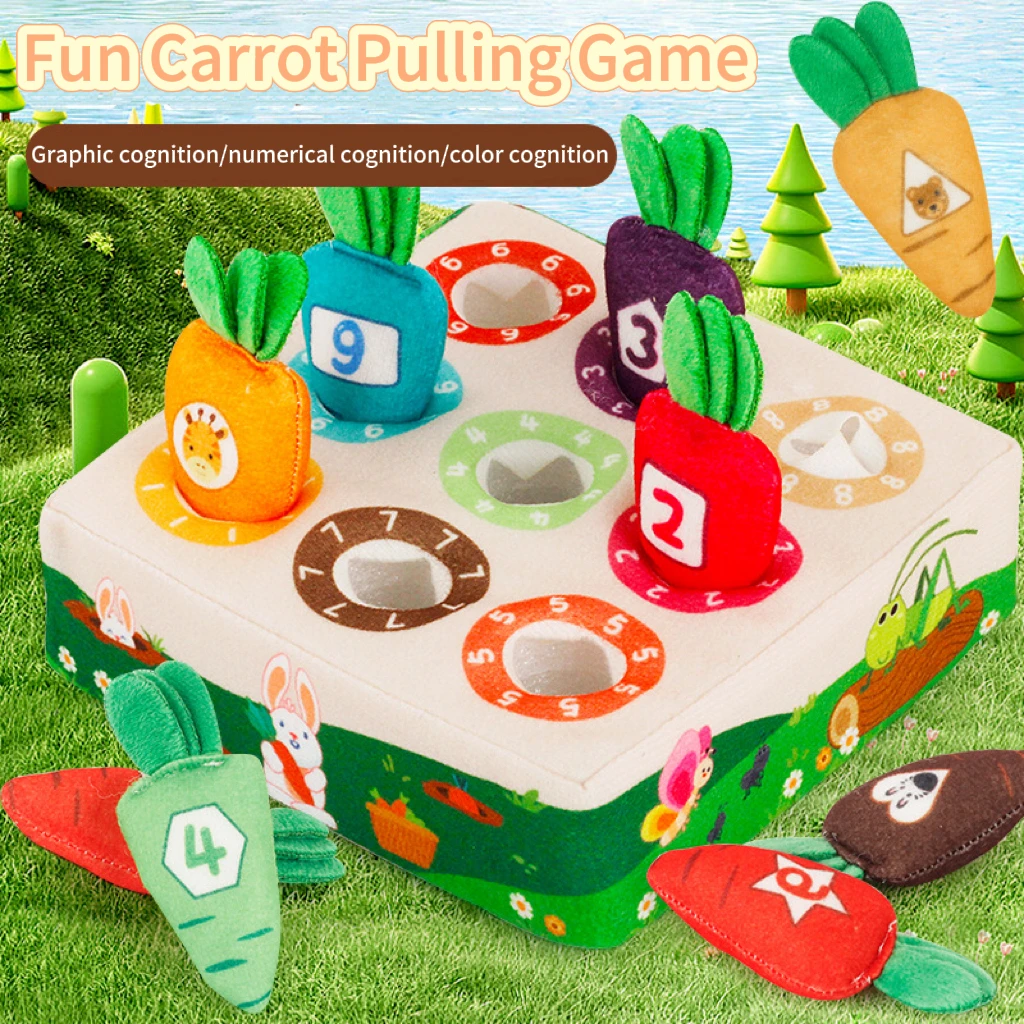 Baby Cotton Radishes Montessori Toy Color digits shape and Animals Educational Toys For Children Preschool Sensory Activity