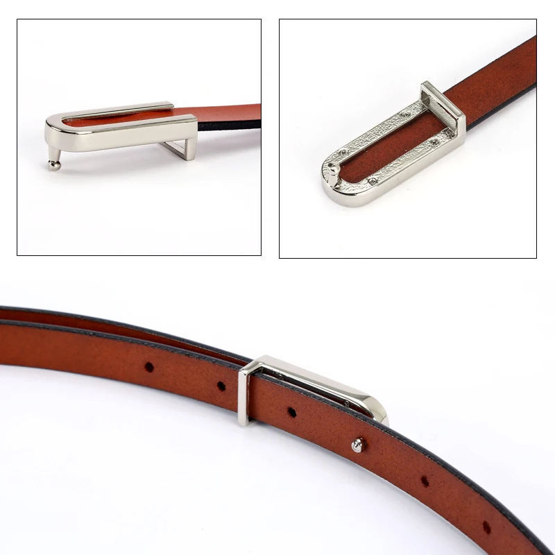 Cinturón de piel de vaca auténtica de alta calidad, hebilla de aleación de moda, cinturones finos Retro para mujer, mono salvaje, Ceinture
