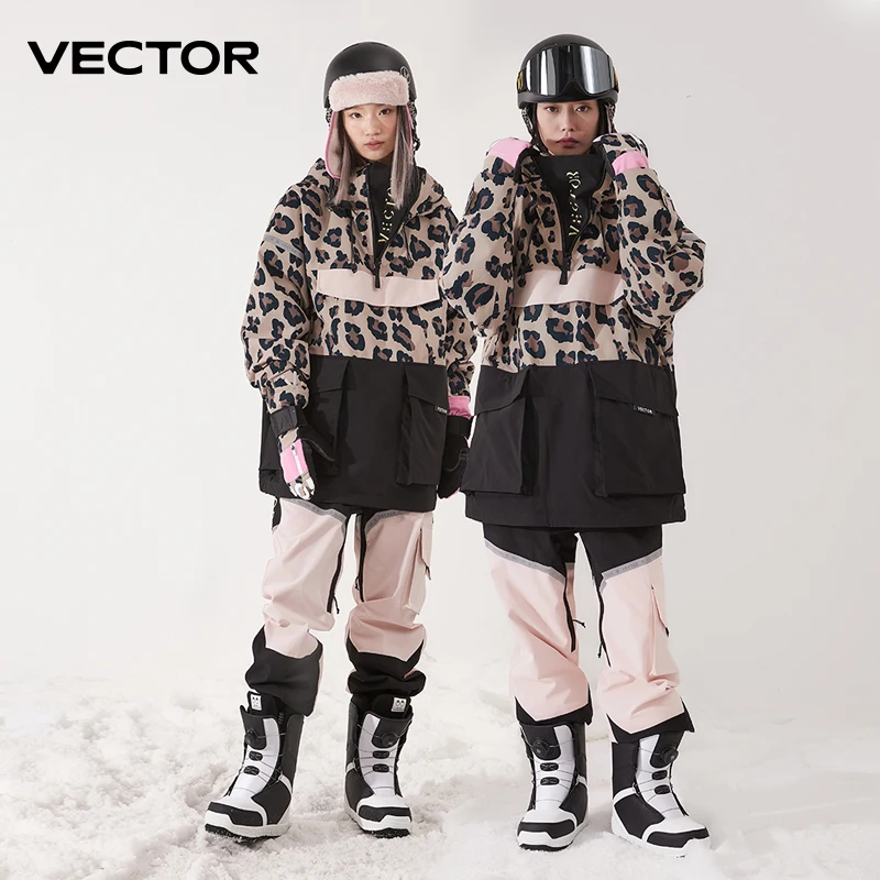 VECTOR Лыжная одежда женский мужской свитер с капюшоном светоотражающий тренд Лыжная одежда утолщенная теплая и водонепроницаемая Лыжная Экипировка лыжный костюм для женщин зипка кофта оверсайз  костюм муж