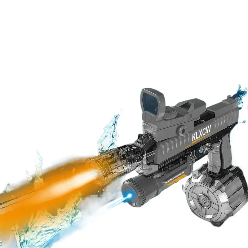 Brinquedo automático de pistola de água com LED duplo, tiro elétrico, pistola de água, praia, piscina, brinquedos para meninos, presentes para adultos