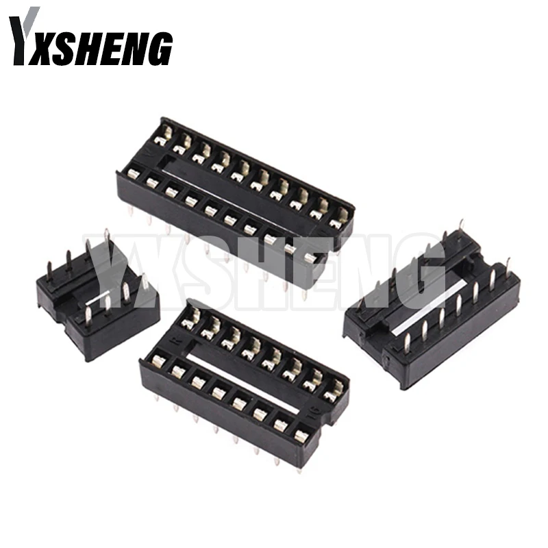 10PCS IC Sockets 2.54mm Connector 8 14 16 18 20 24 28 40 Pin DIP Socket Chips Base DIP6 DIP8 DIP14 DIP16 DIP18 DIP20 DIP28 DIP40