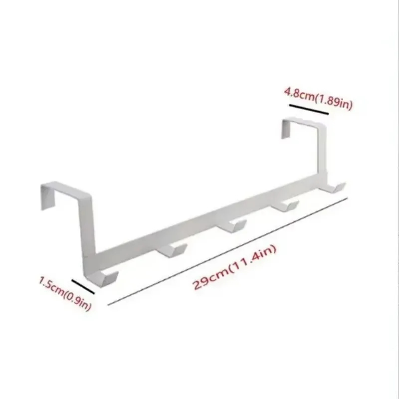 1 Piece Of Household Space Saving  Five Hook Door Hanger Hook  Easy To Install  Modern Style  Durable Jacket Storage Rack