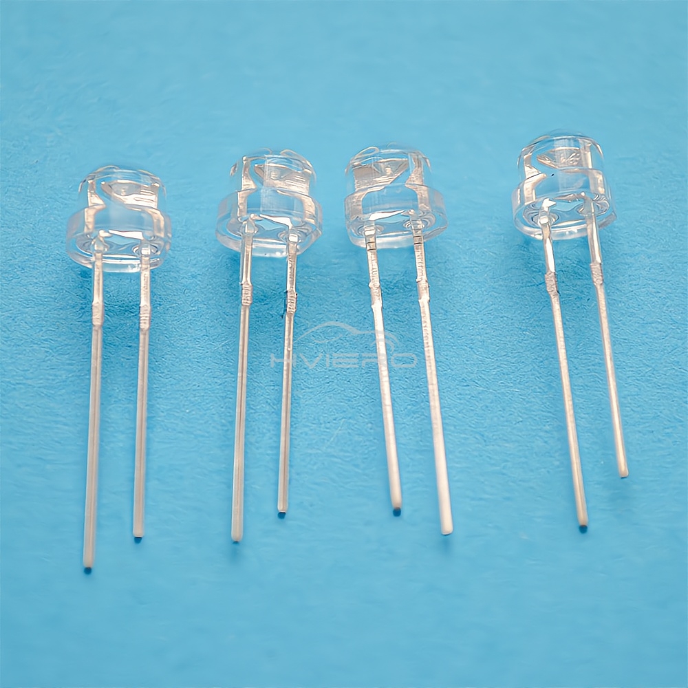 100/500 ชิ้น 5 มิลลิเมตรหมวกสีขาวสีเขียวสีฟ้าสีเหลือง Smd Smt Led น้ํา Clear Bright มุมกว้าง Emitting Diode หลอดไฟ DIY ไฟลูกปัด