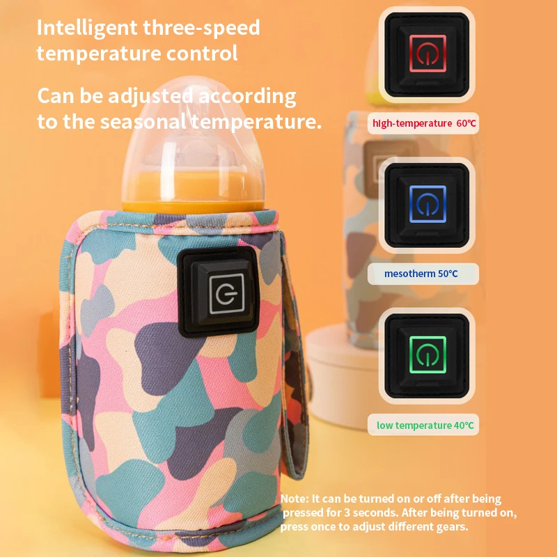 Aquecedor elétrico portátil usb para garrafa de leite de bebê com controle de temperatura para carrinho de viagem bolsa isolada alimentação manter