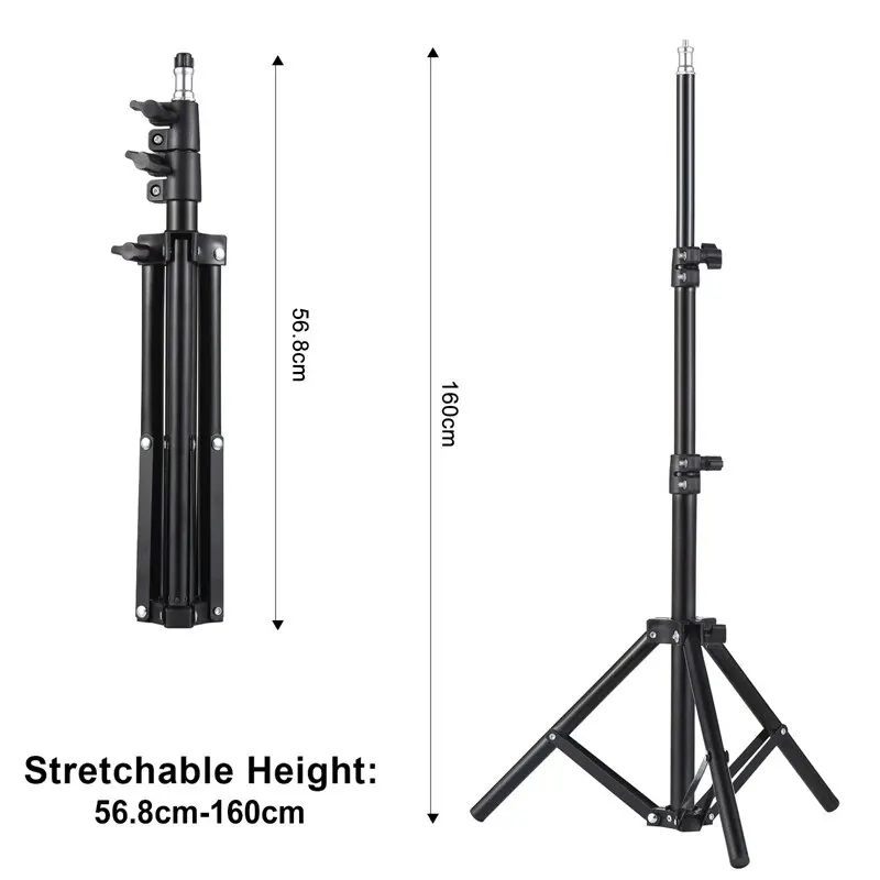Metal Tripod Stand Universal Projector Bracket Extendable to 1.6M Aluminum Alloy Interface Adjustable Height for Projector