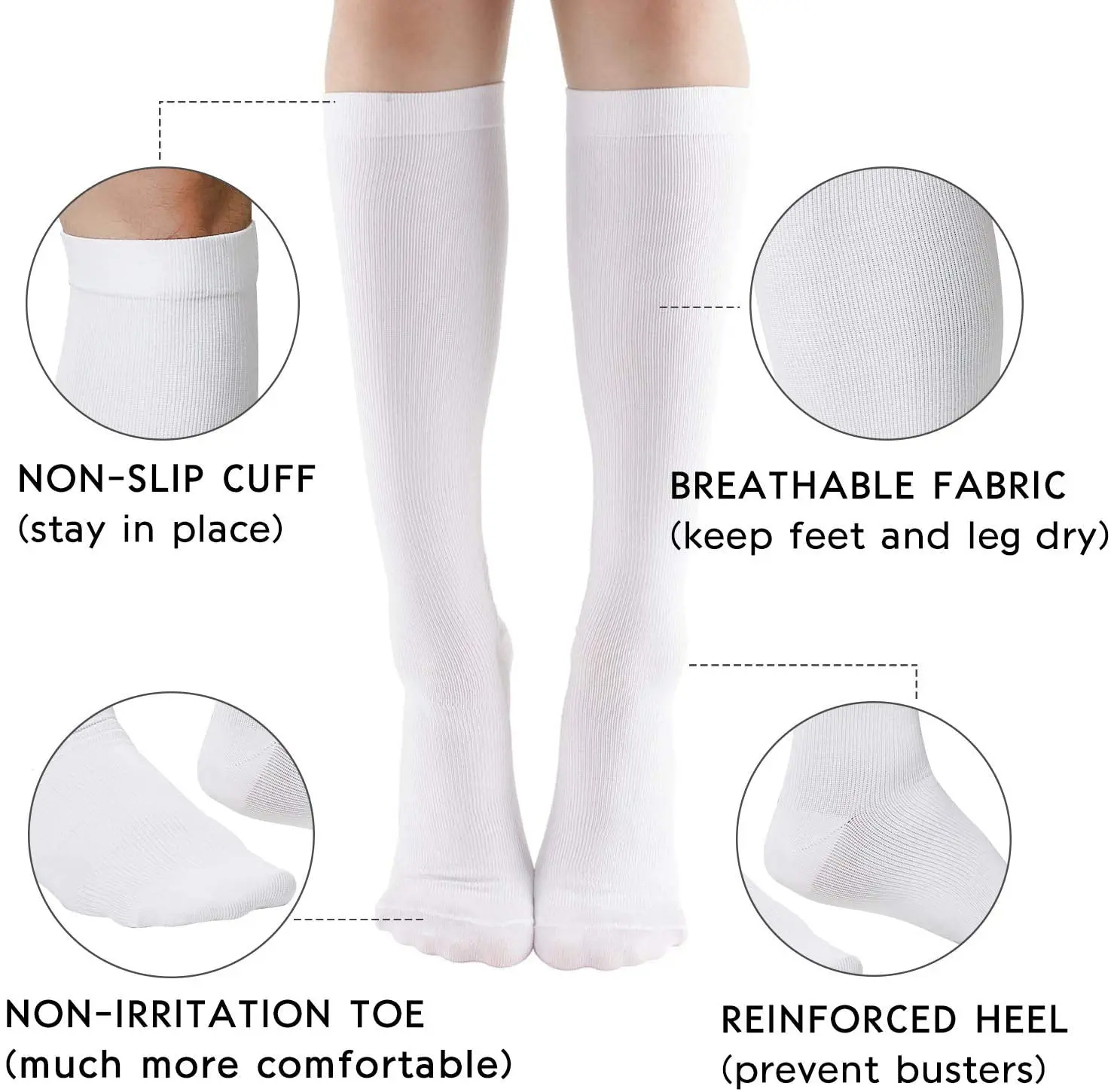 Calcetines de compresión para hombre, medias médicas para venas varicosas, Diabetes, Edema, deportes, correr, fútbol, baloncesto, montar en la rodilla, 3/6/7